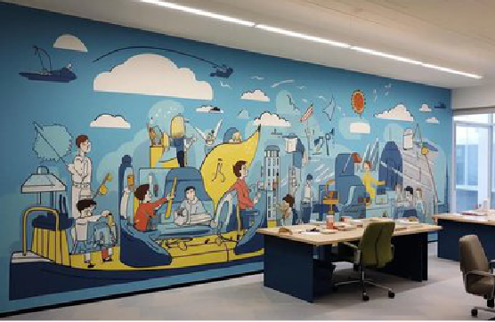 小金办公室墙绘的特点。