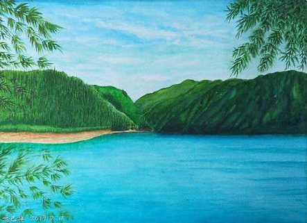 小金在墙绘中，如何绘画绿水青山？