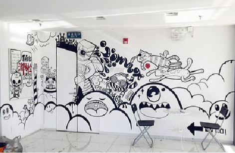 小金手绘墙并非传统涂鸦。